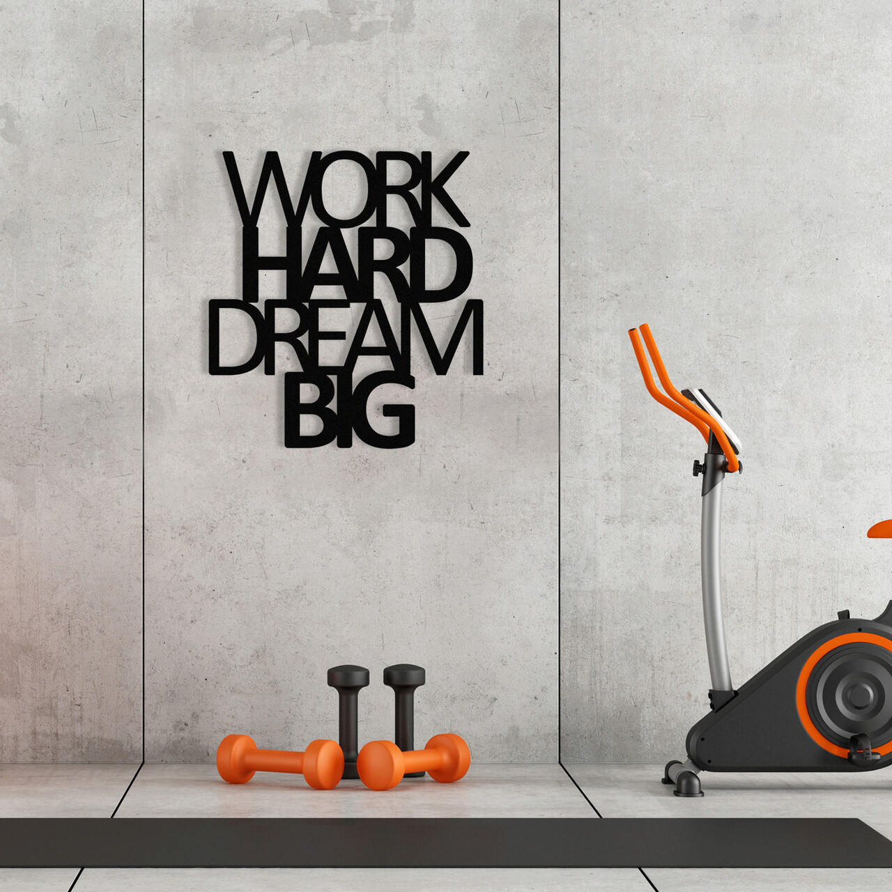 Decoratiune de perete, Work Hard Dream Big Metal Decor, metal, 65 x 70 cm, negru - imagine 7